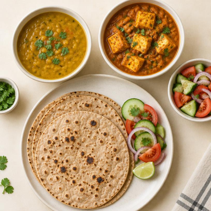 Paneer Bhurji Roti Meal